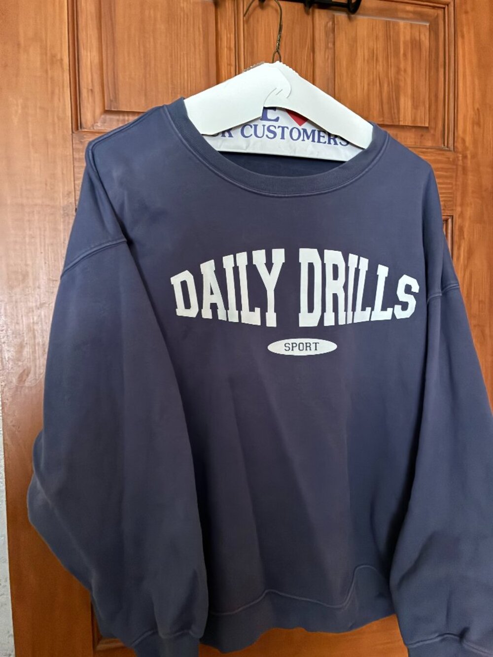 Daily Drills Sports Crew, Large, Dusty Blue